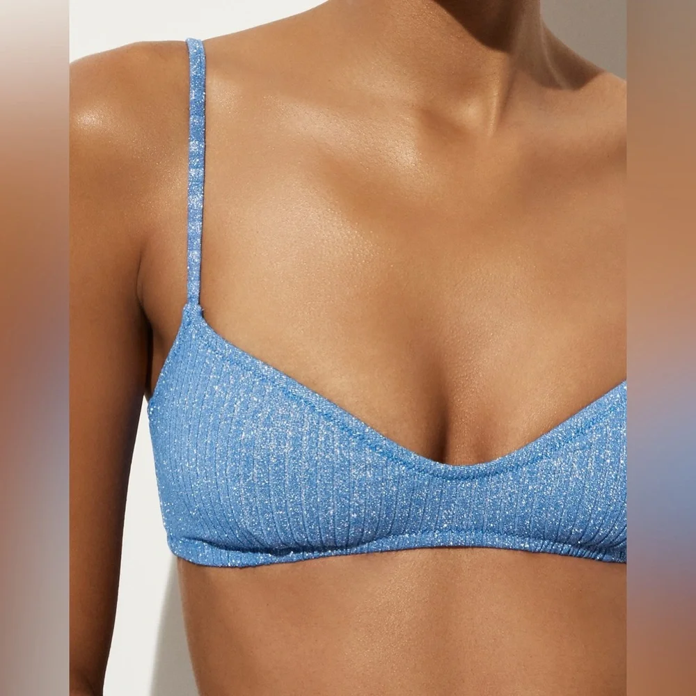 NWT J.Crew Odessa Bikini Top & Hallie Bikini Bottom in Sparkle Rib